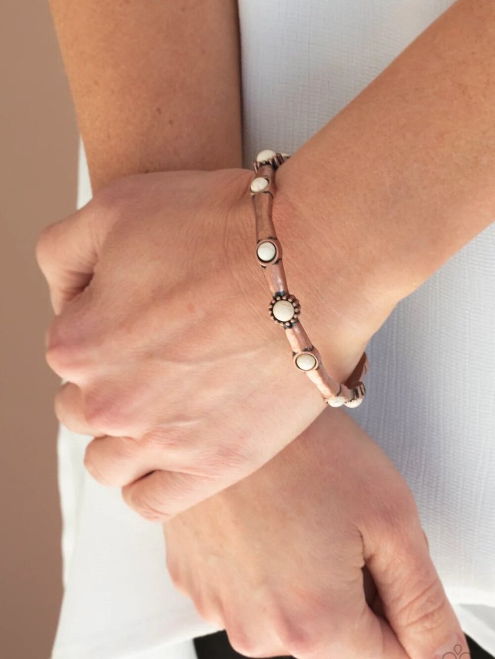 Paparazzi Jewelry Accessories - Rebel Sandstorm - Copper Bracelet - Vintage